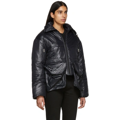 Shop A-cold-wall* Black Down Oversized Pockets Puffa Coat