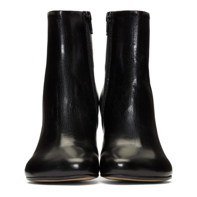 Shop Mm6 Maison Margiela Black Flared Heel Boots In T8013 Black