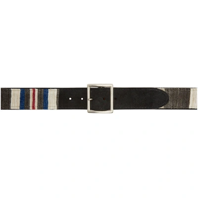 Shop Visvim Black And Multicolor Tape Belt