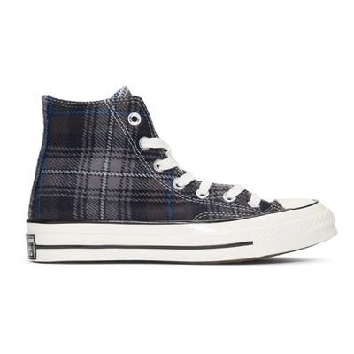 Converse Grey Plaid Chuck 70 High Sneakers ModeSens