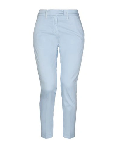 Shop Dondup Woman Pants Sky Blue Size 26 Cotton, Elastane