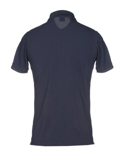 Shop Aspesi Man Polo Shirt Midnight Blue Size S Cotton
