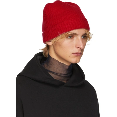 VISVIM 红色羊毛针织毛线帽