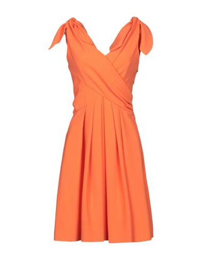 Shop Moschino Woman Mini Dress Orange Size 4 Triacetate, Polyester