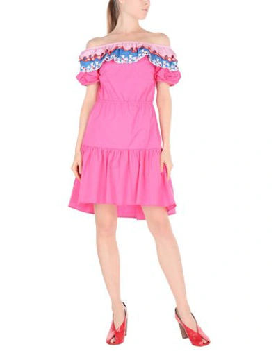 Shop Peter Pilotto Woman Short Dress Fuchsia Size 4 Cotton In Pink