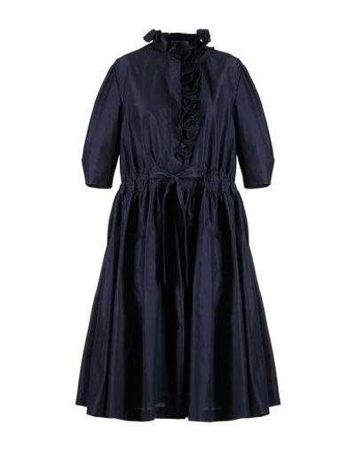 Shop Lanvin Knee-length Dresses In Dark Blue