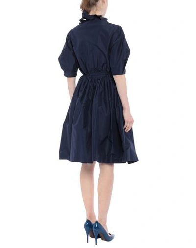 Shop Lanvin Knee-length Dresses In Dark Blue