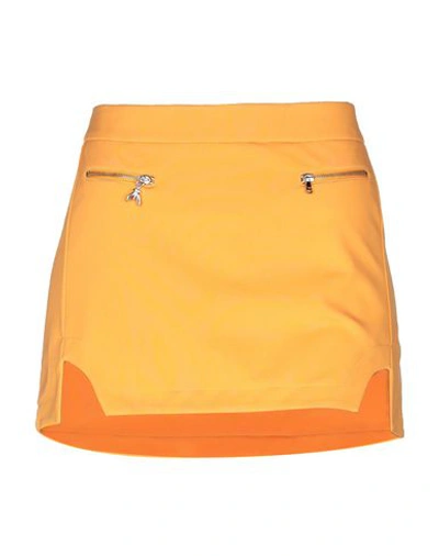 Shop Patrizia Pepe Woman Mini Skirt Orange Size 8 Viscose, Polyamide, Elastane
