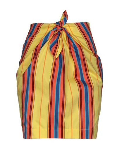 Shop Moschino Knee Length Skirt In Yellow