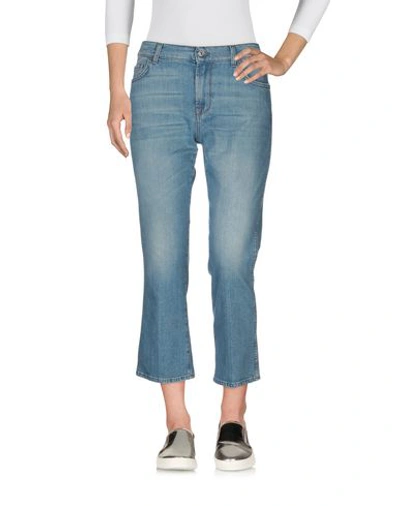 Shop 7 For All Mankind Denim Cropped In Blue