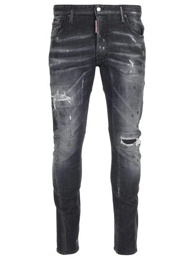 Dsquared2 Distressed Biker Jeans In Grey | ModeSens