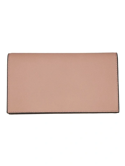 Shop Valextra Foldover Continental Wallet In Dust Pink