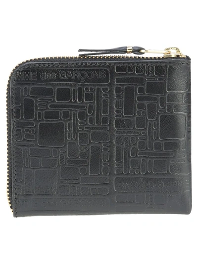 Shop Comme Des Garçons Comme Des Garcons Wallet Mid Zip Logotype In Black