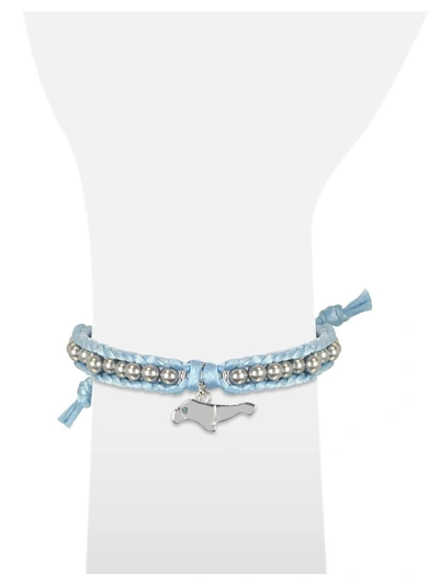 Shop Sho London Manatee Friendship Silk Bracelet In Light Blue