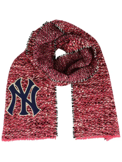 Shop Gucci Ny Yankees Patch Scarf In Multicolor