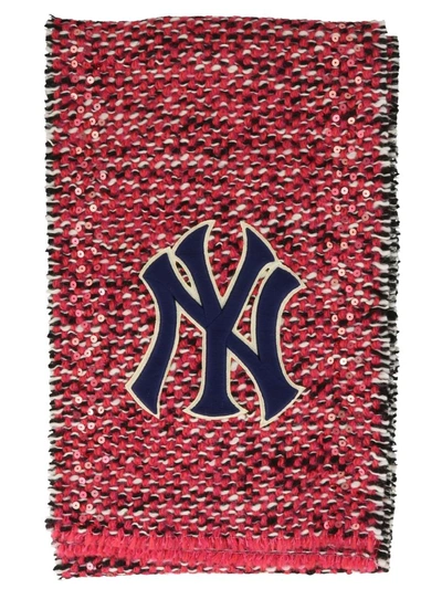 Shop Gucci Ny Yankees Patch Scarf In Multicolor