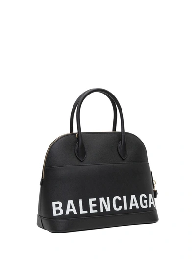 Shop Balenciaga Ville Palladium Top Handle Medium Aj Borsa A Mano Con Tracolla E Logo In Nero