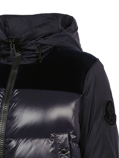 Elanion Puffer Jacket W Velvet Back In Blue