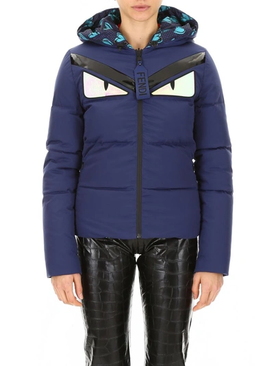 Shop Fendi Reversible Monster Puffer Jacket In Muffin|blu