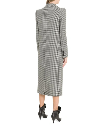 Shop Givenchy Houndstooth Long Coat In Nero