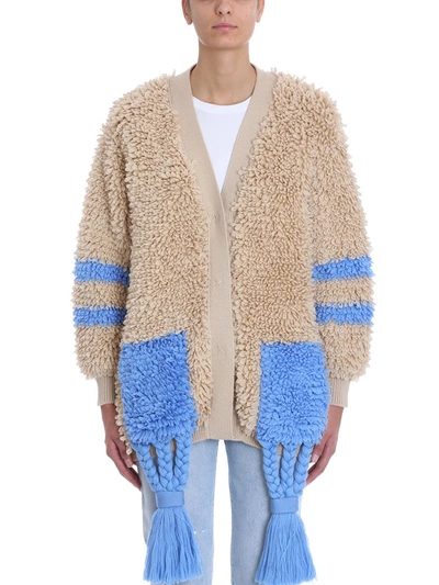 Shop Off-white Chunky Carpet Effect Cardigan In Beige