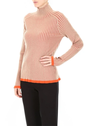 Shop Burberry Turtleneck Pull In Sand Brown (orange)