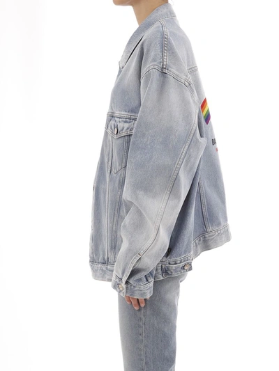 Balenciaga rainbow flag denim jacket deals