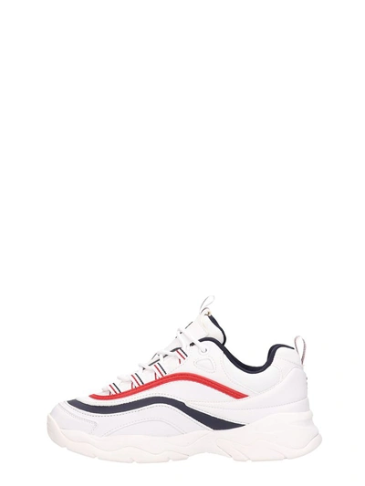 Shop Fila Ray Low White Leather Sneakers