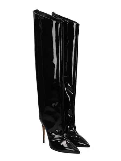Shop Alexandre Vauthier Black Patent Leather High Boots