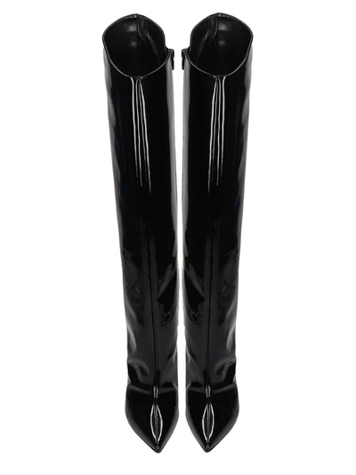 Shop Alexandre Vauthier Black Patent Leather High Boots