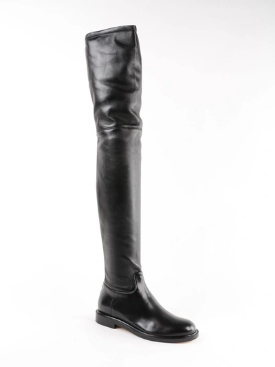 Shop Valentino Over The Knee Boot In 0no Nero