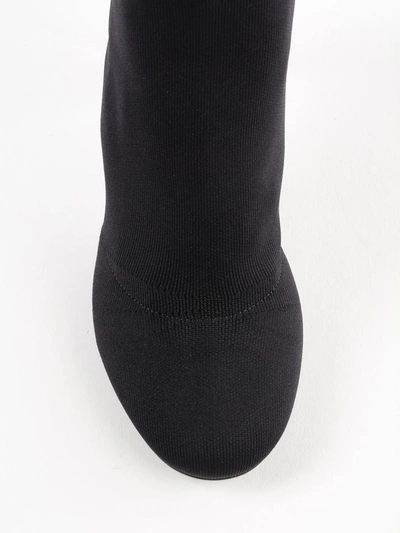 Shop Valentino Vltn Sock Ankle Boots In 0ni Nero/bianco