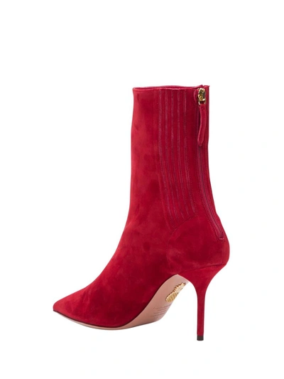 Shop Aquazzura Saint Honorè Bootie In Rosso