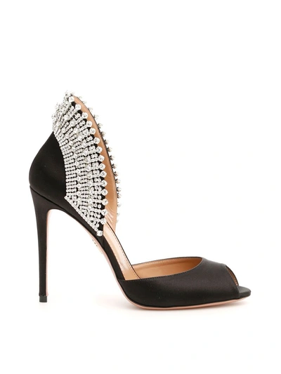 Shop Aquazzura Concorde Crystal Pumps In Black (black)