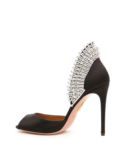 Shop Aquazzura Concorde Crystal Pumps In Black (black)