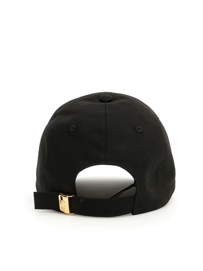 Shop Versace Logo Baseball Cap In Black