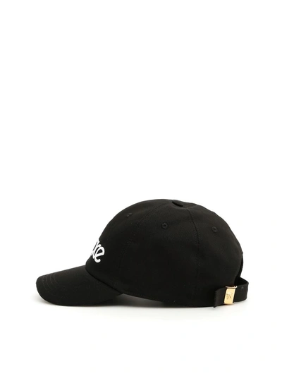 Shop Versace Logo Baseball Cap In Black