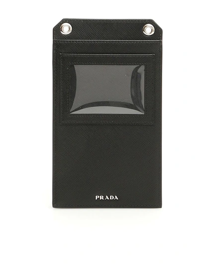 Shop Prada Saffiano Iphone Case In Nero Antracite|nero