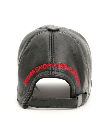 Shop 032c Leather Baseball Cap In Black (black)