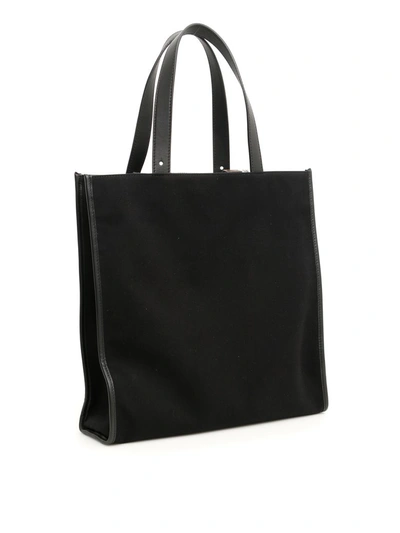 Shop Fendi Logo Canvas Tote Bag In Nero Maya|nero