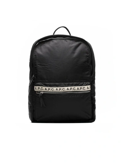 Shop Apc A.p.c. Logo Backpack In Black