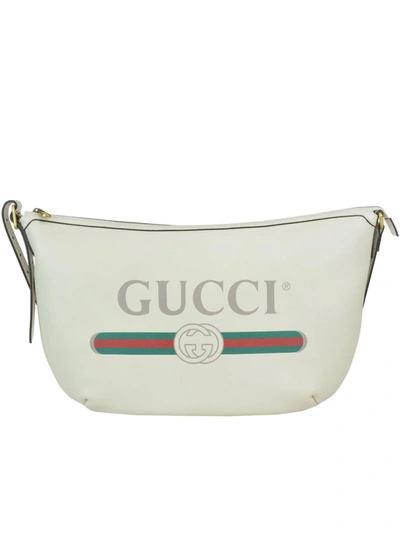 Shop Gucci Print Hobo Bag In White