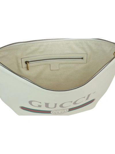 Shop Gucci Print Hobo Bag In White