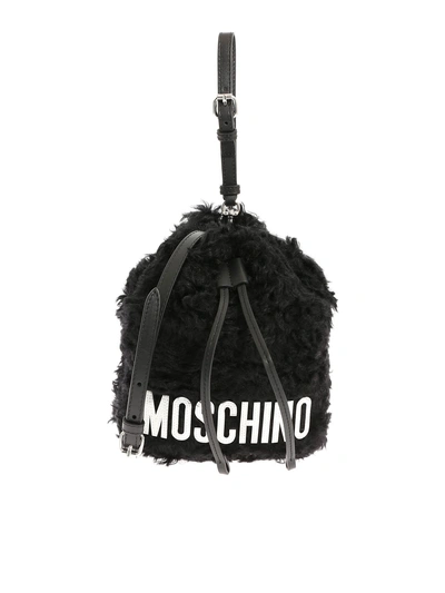 Moschino Mohair Bucket Bag In Nero ModeSens