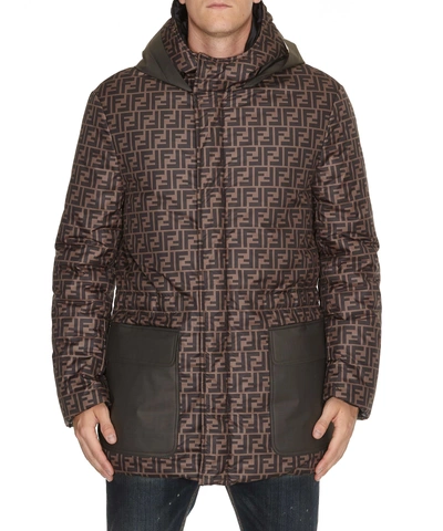 Shop Fendi Reversible Padded Parka In Tobacco