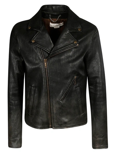 Shop Golden Goose Vintage Biker Jacket In Black