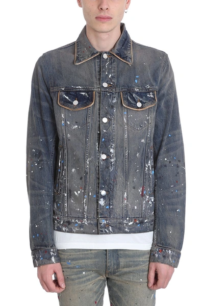 Shop Amiri Denim Blue Jacket