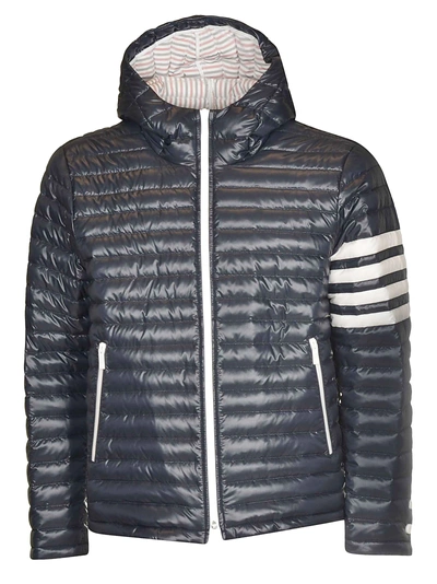 Shop Thom Browne Quilted Zipped Jacket In Blue