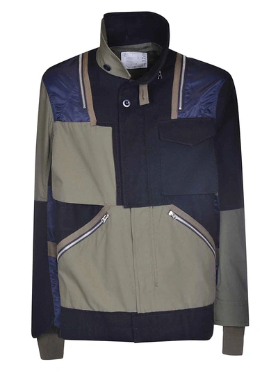 Shop Sacai Patchwork Jacket In Multicolor