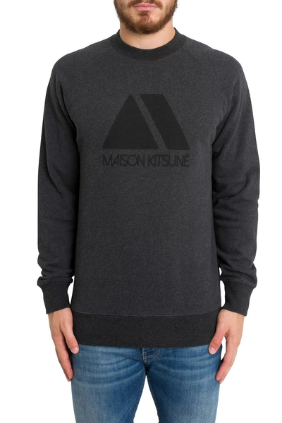 Shop Maison Kitsuné Logo Triangle Sweatshirt In Antracite